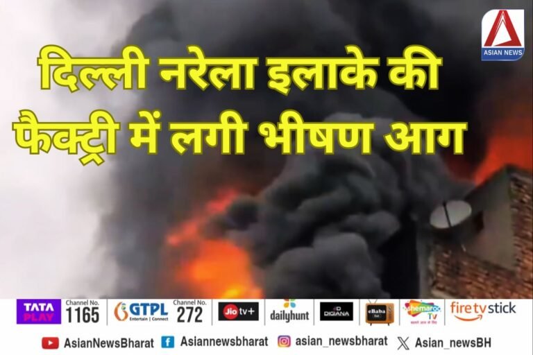 Delhi News : दिल्ली नरेला इलाके की फैक्ट्री में लगी भीषण आग....