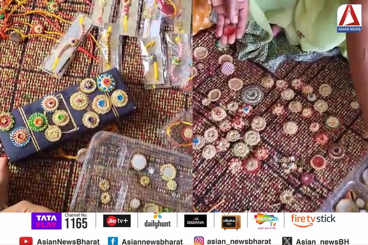 बाजारों में बिक रही धान की बालियों से बनी राखी, समूह की महिलाएं बना रही हैं ये सुन्दर राखियां