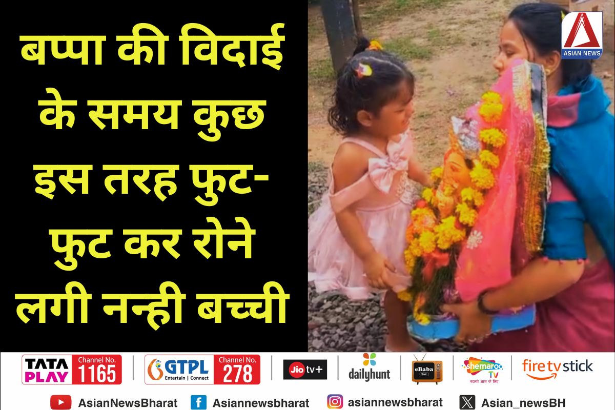 Viral Video : बप्पा की विदाई के समय कुछ इस तरह फुट-फुट कर रोने लगी नन्ही बच्ची...वीडियो वायरल Viral Video : बप्पा की विदाई के समय कुछ इस तरह फुट-फुट कर रोने लगी नन्ही बच्ची...वीडियो वायरल