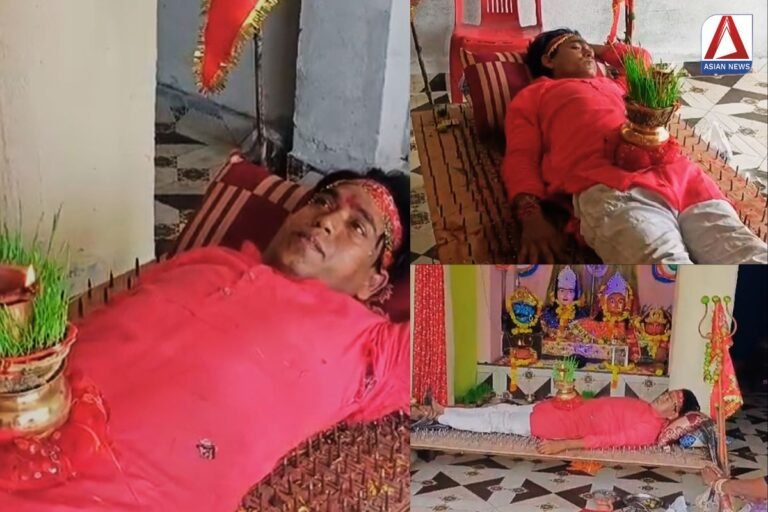 शक्ति की भक्ति के पर्व नवरात्रि में अनूठी आराधना, 2551 लोहे की कील पर लेटकर कर रहें साधना