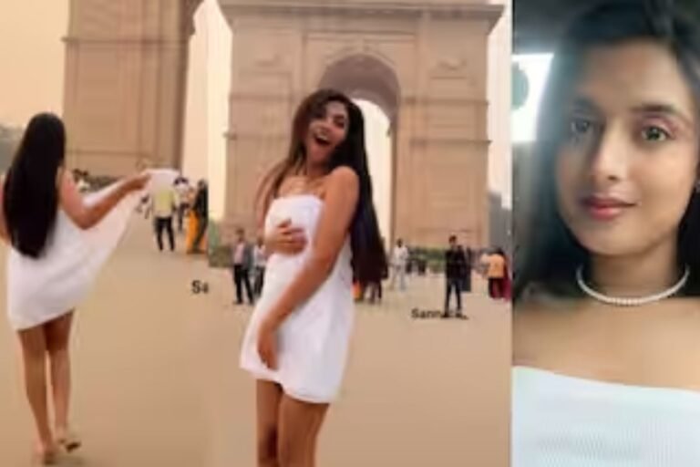 India gate dance video viral इंडिया गेट पर लड़की का तौलिया पहनकर डांस, सोशल मीडिया पर मचा बवाल
