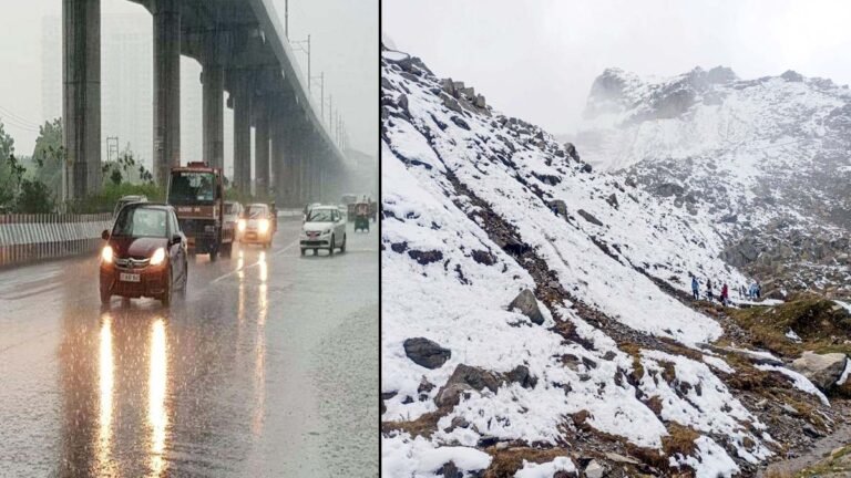 Weather Update : कड़ाके की ठंड के बीच दिल्ली-एनसीआर में हल्की बारिश, पहाड़ों पर बर्फबारी का दौर जारी
