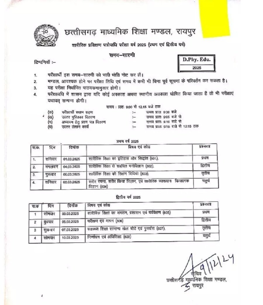 छत्तीसगढ़ 10वीं-12वीं बोर्ड परीक्षा 2024: समय सारिणी जारी, जरूर चेक करें! 5 WhatsApp Image 2024 12 09 at 4.46.36 PM 2