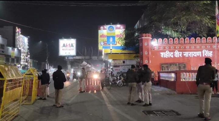 रायपुर में नए साल के जश्न के बीच सुरक्षा व्यवस्था, पुलिस बल तैनात