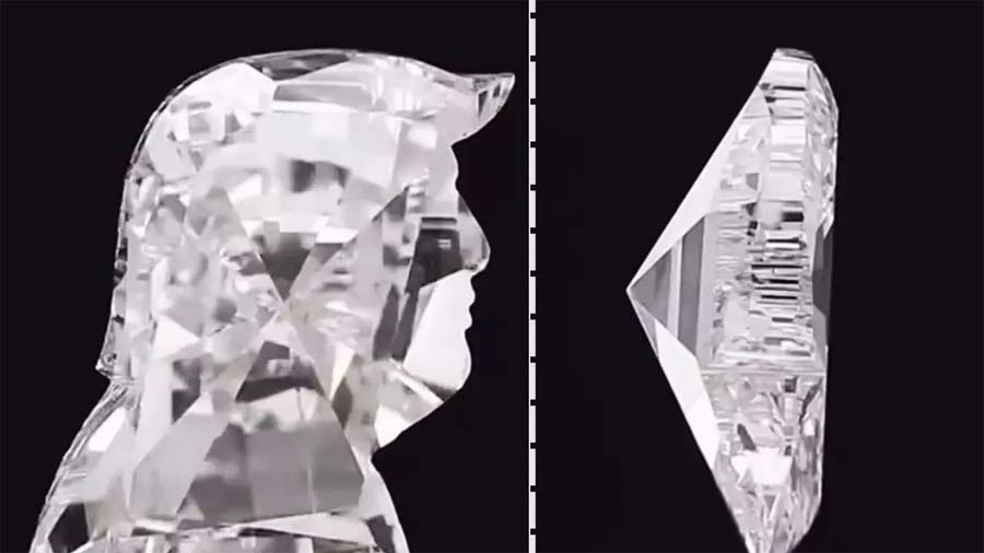 व्यापारी ने 4.5 कैरेट हीरे से बनाई ट्रंप की तस्वीर, कीमत जानकर होश उड़ जाएंगे