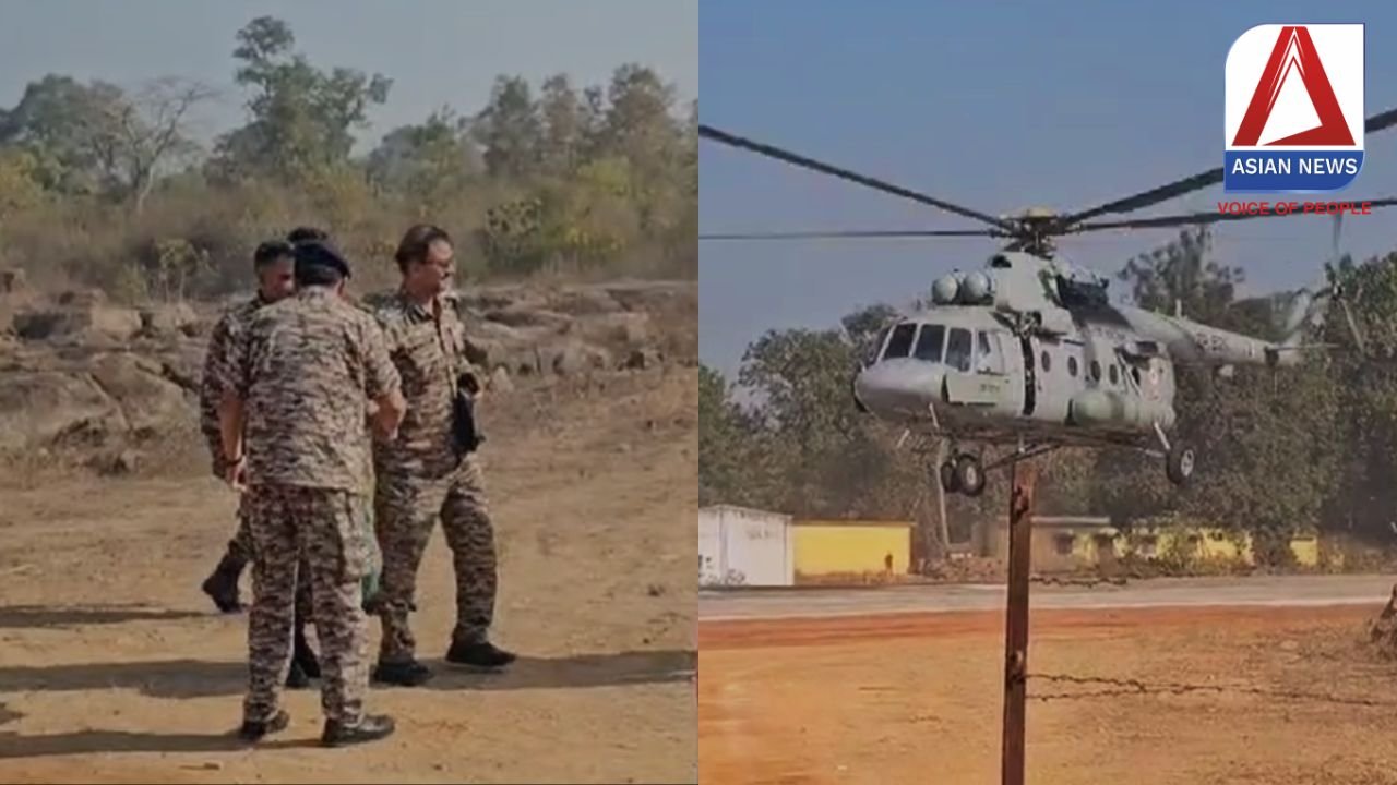 Gariaband Breaking : हेलीकॉप्टर से आईजी अमरेश मिश्रा पहुंचे गरियाबंद....