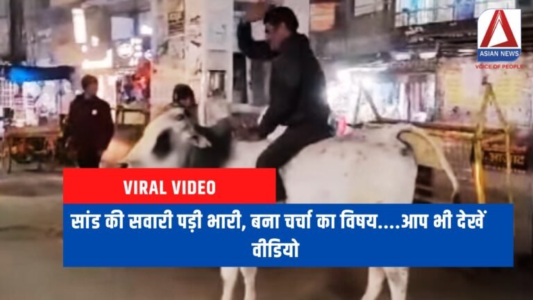 Viral Video : सांड की सवारी पड़ी भारी, बना चर्चा का विषय....आप भी देखें वीडियो