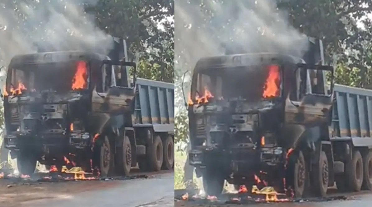 Hi...Hi...Hiva: When high flames rose from the parked vehicle, the fire brigade pounced.