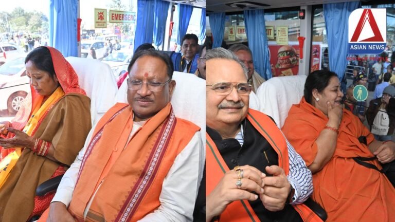 Mahakumbh 2025 : मंत्रिमंडल समेत प्रयागराज एयरपोर्ट पहुंचे सीएम साय