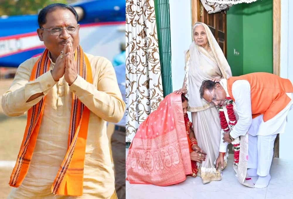 Raipur News : सीएम साय ने अपने जन्मदिन पर मां के चरण छूकर लिया आशीर्वाद, कहा- देशभर से मिल रहीं शुभकामनाएं...