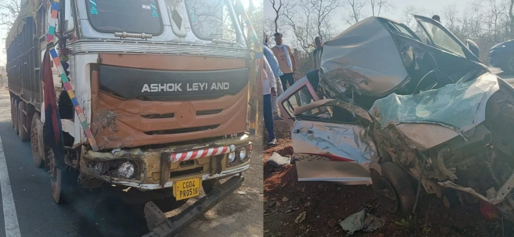 ट्रक और कार की भिड़ंत, कार चालक की मौके पर मौत...
