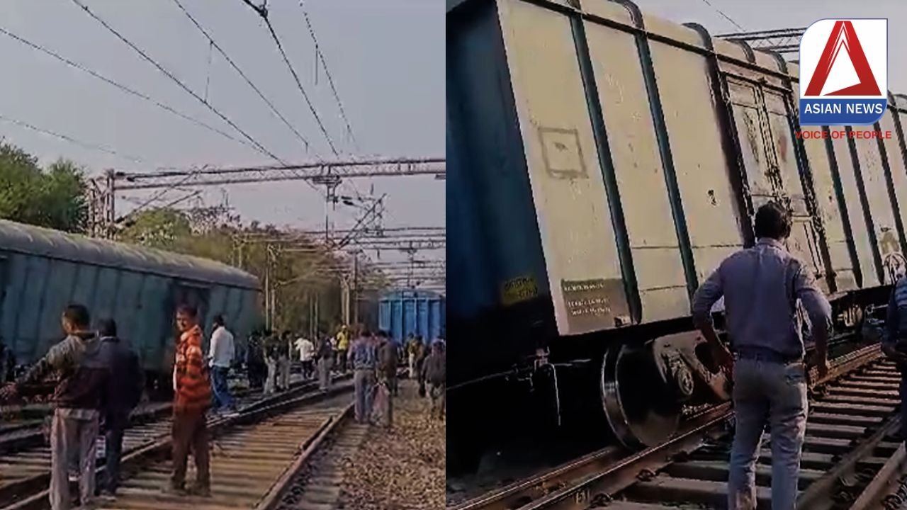 कटनी रेलवे स्टेशन पर मालगाड़ी के 5 डिब्बे डिरेल.....