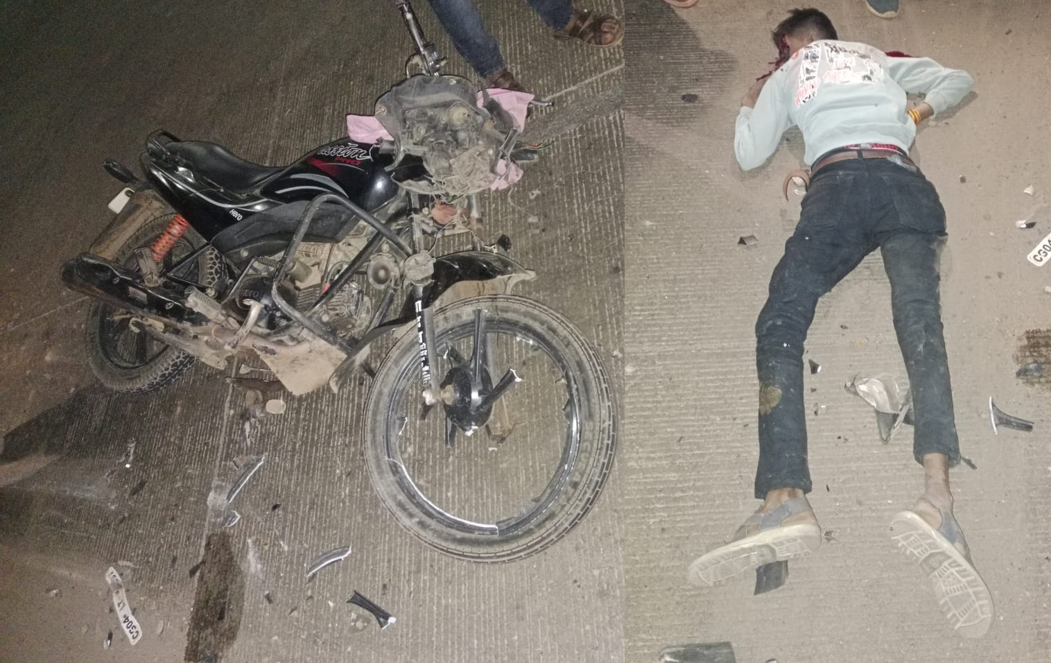अभनपुर में अज्ञात वाहन ने बाइक सवार को कुचला, मौत