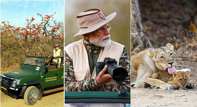 PM Modi Lion Safari Visit