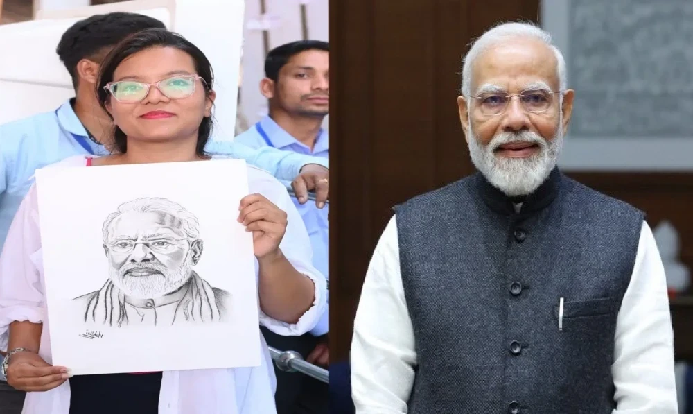 बच्ची की पेंटिंग देख भावुक हुए पीएम मोदी, बोले- बेटी, तुम्हें चिट्ठी भेजूंगा...