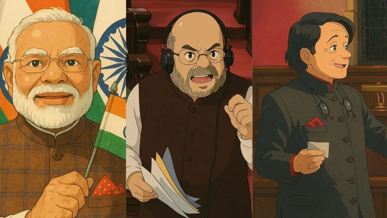 AI-जनरेटेड घिबली ट्रेंड में शामिल हुए मोदी, शाह और शशि थरूर...