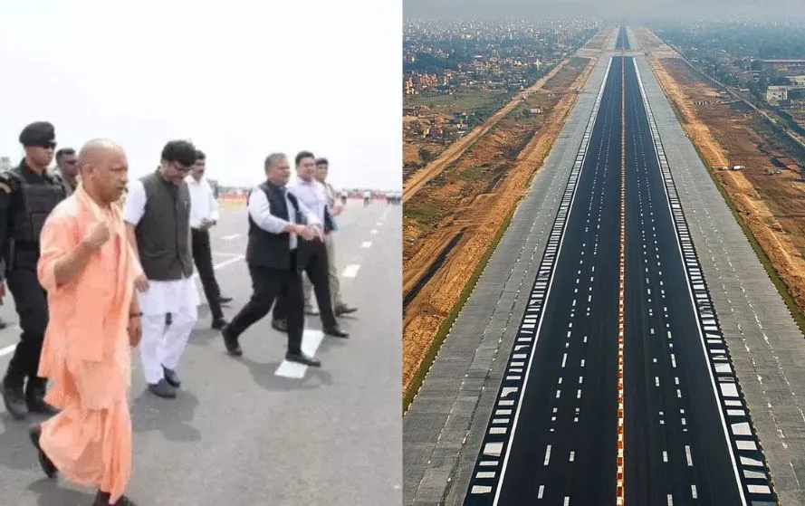 UP News: देश की पहली नाइट लैंडिंग हवाई पट्टी का सीएम योगी ने किया निरीक्षण...