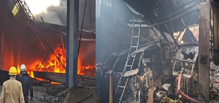 Fire at E-Charging Station in Delhi