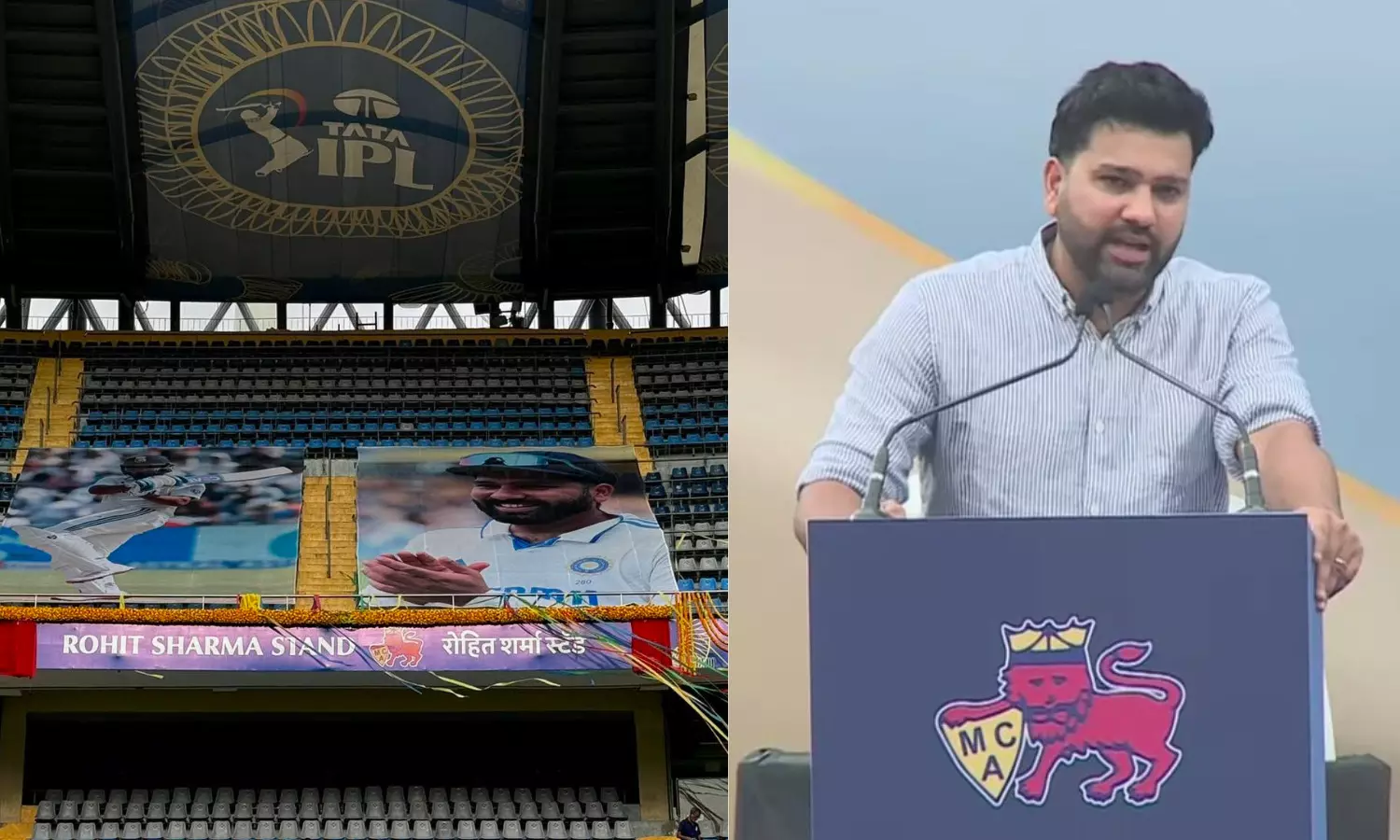 Rohit Sharma Stand: वानखेड़े स्टेडियम में 'रोहित शर्मा स्टैंड' का उद्घाटन, देखें वीडियो