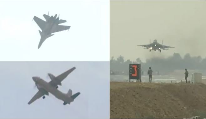Ganga Expressway Fight Jets Air Force fighter jets landed on Ganga Expressway, Rafale and Jaguar successfully completed touch and go exercise