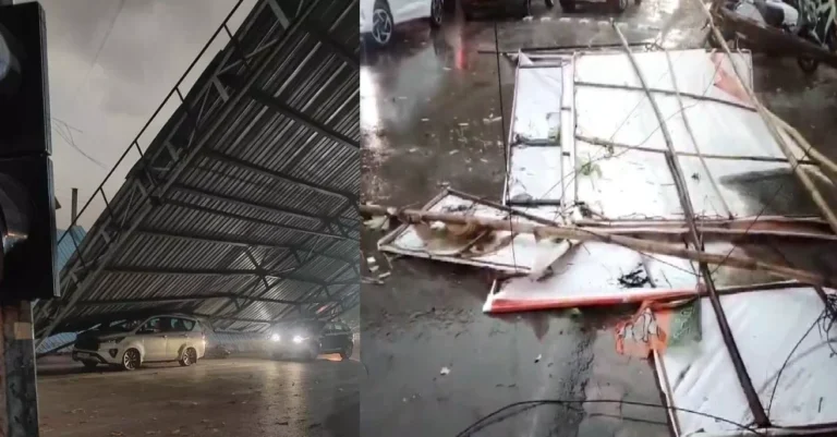Raipur News : रायपुर में आंधी-तूफान का कहर, पंडाल ढहा, शेड उखड़ा, देखें वीडियो...