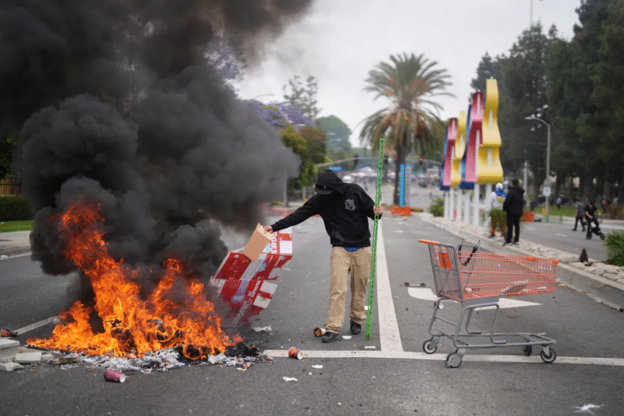 Riots broke out in Los Angeles