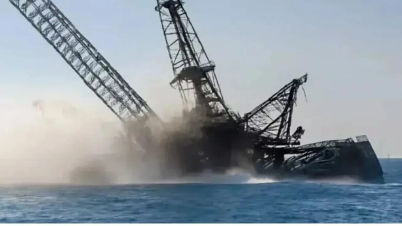 Oil drilling ship capsized