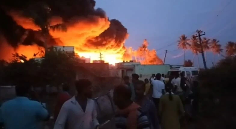 Tiruvallur goods train catches fire Tiruvallur goods train catches fire