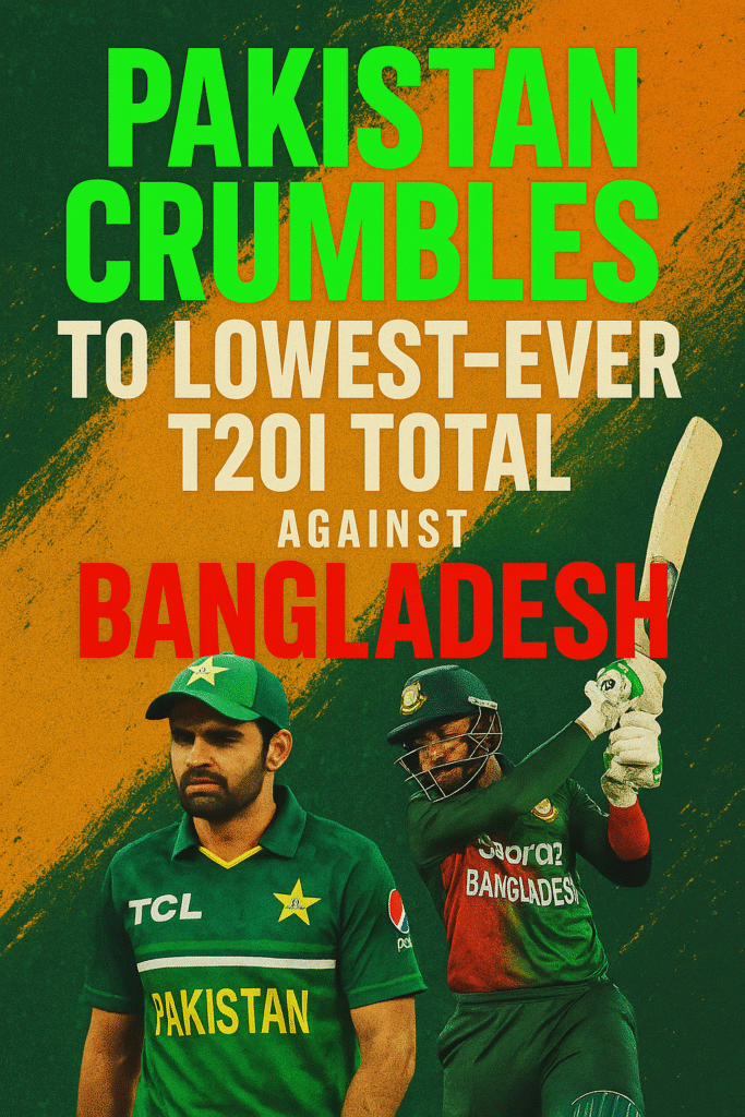 Pakistan Crumbles to Lowest-Ever T20I Total Against Bangladesh in Pakistan vs Bangladesh Match 2 Pakistan vs Bangladesh