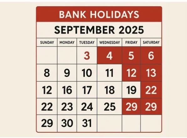 September Bank Holiday List: सितंबर में 15 दिन बंद रहेंगे बैंक, यहां देखें पूरे महीने की छुट्टियों का कैलेंडर