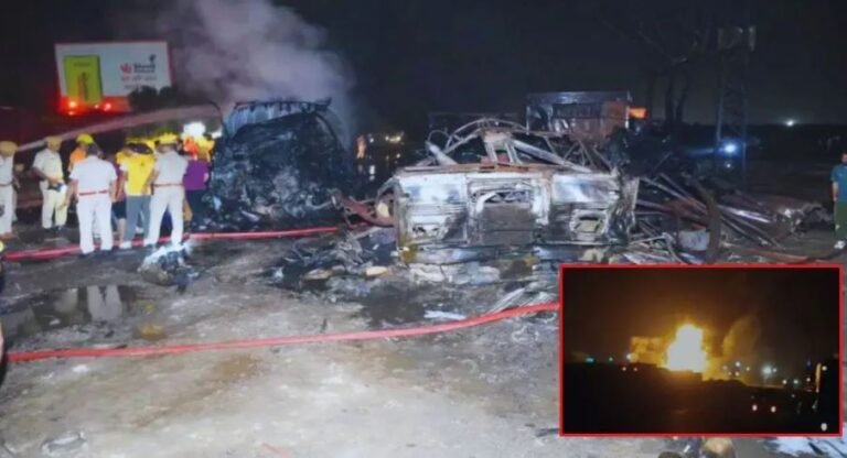 Jaipur LPG Gas Cylinder Blast: जयपुर-अजमेर हाईवे पर LPG ट्रक और टैंकर की टक्कर, एक के बाद एक कई धमाके; 1 जिंदा जला