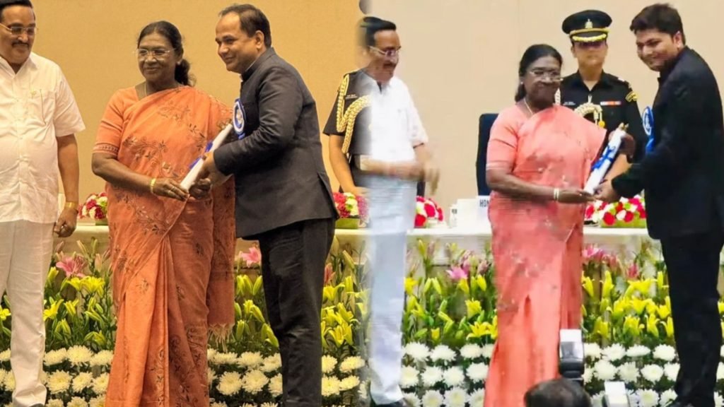 जल संरक्षण में रायपुर को मिला राष्ट्रीय सम्मान: देश के सभी नगर निगमों में रायपुर रहा प्रथम, राष्ट्रपति द्रौपदी मुर्मू ने कलेक्टर डॉॅ. गौरव कुमार सिंह और निगम आयुक्त विश्वदीप को किया सम्मानित