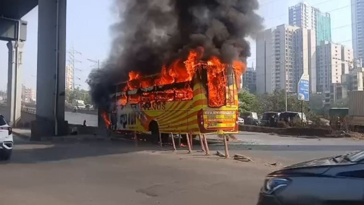 Mumbai Malad Bus Fire Mumbai Malad Bus Fire