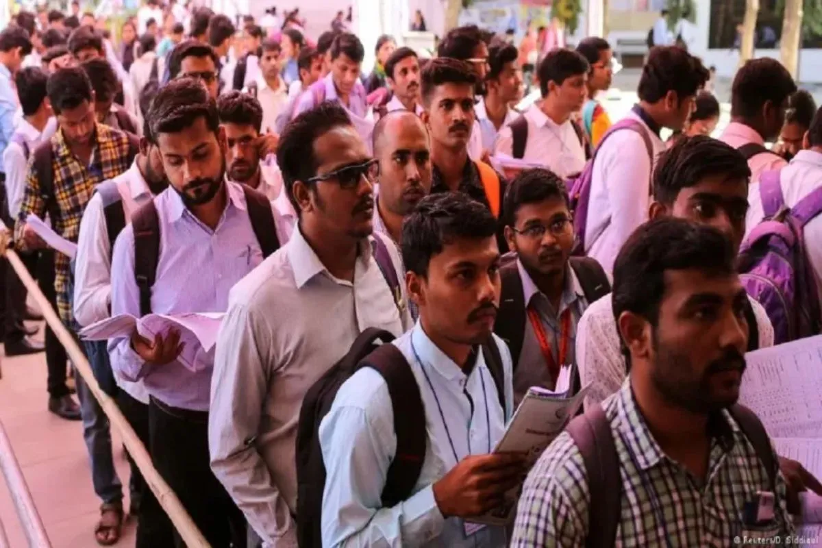 Crowd of people in line