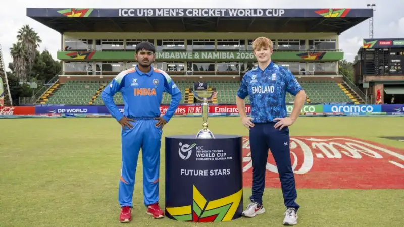 IND vs ENG U19 Final: अंडर-19 वर्ल्ड कप फाइनल में भारत ने जीता टॉस, इंग्लैंड के खिलाफ पहले बल्लेबाजी का फैसला, देखें दोनों टीमों की प्लेइंग 11 IND vs ENG U19 Final: अंडर-19 वर्ल्ड कप फाइनल में भारत ने जीता टॉस, इंग्लैंड के खिलाफ पहले बल्लेबाजी का फैसला, देखें दोनों टीमों की प्लेइंग 11
