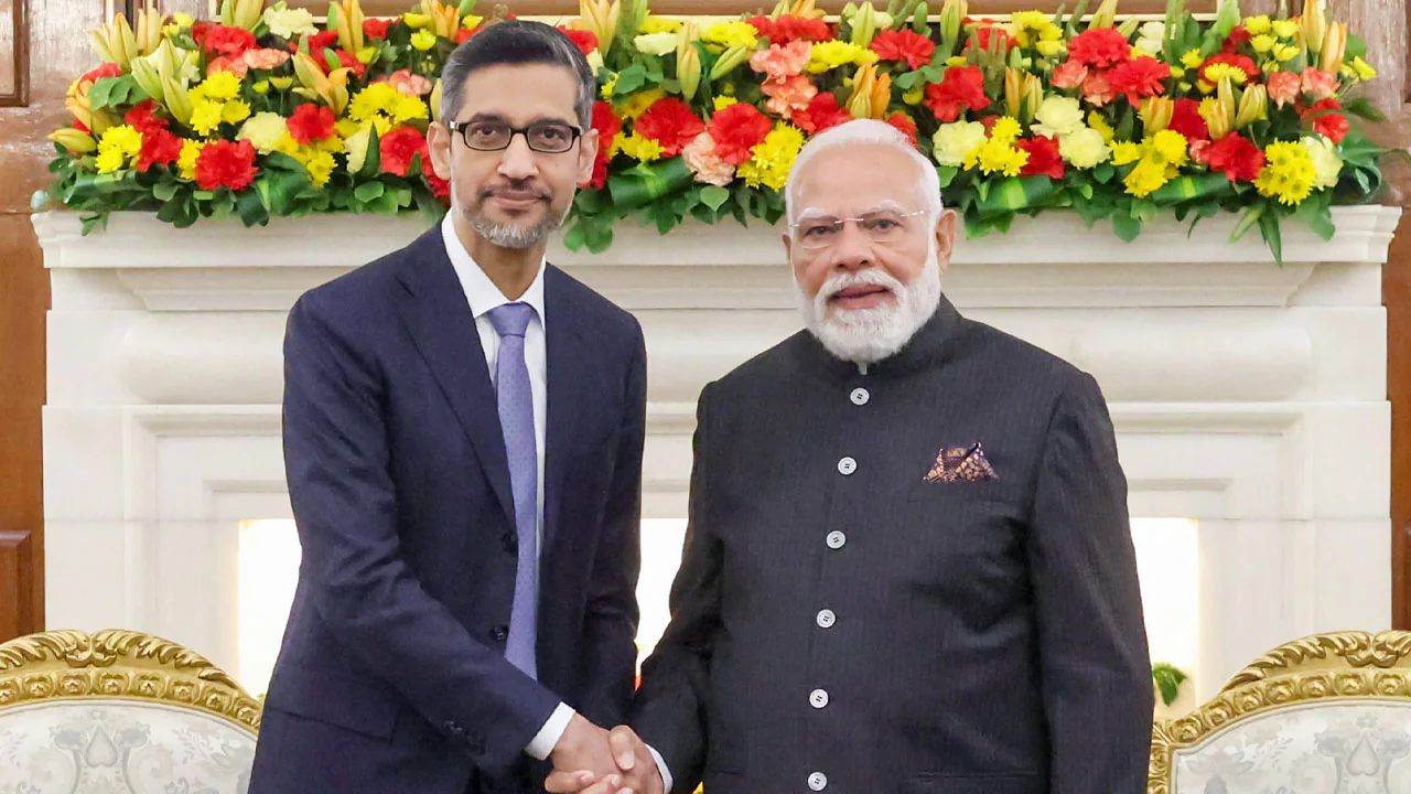 Google CEO Sundar Pitchai Meets PM Modi Google CEO Sundar Pitchai Meets PM Modi