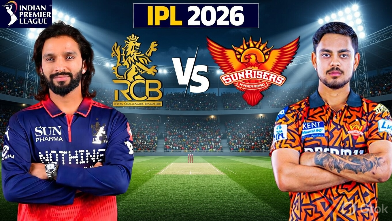 RCB vs SRH IPL 2026 : बेंगलुरु ने जीता टॉस, हैदराबाद की पहले बैटिंग; देखें प्लेइंग इलेवन