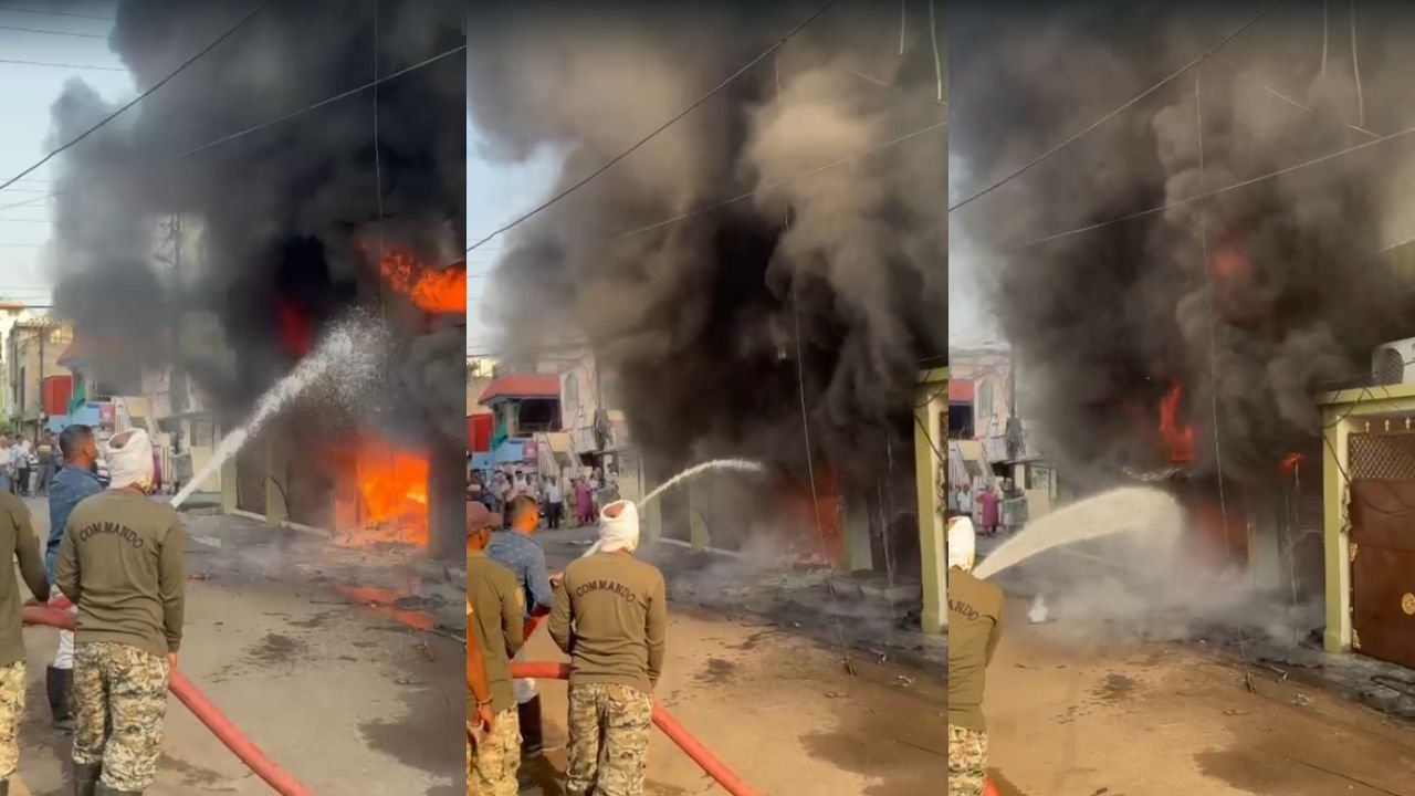 Raipur City News: A massive fire broke out in a grocery store, goods worth lakhs of rupees were burnt to ashes.