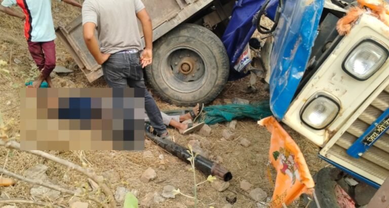 CG Accident: High-speed tractor lost control and overturned, driver died after being crushed.
