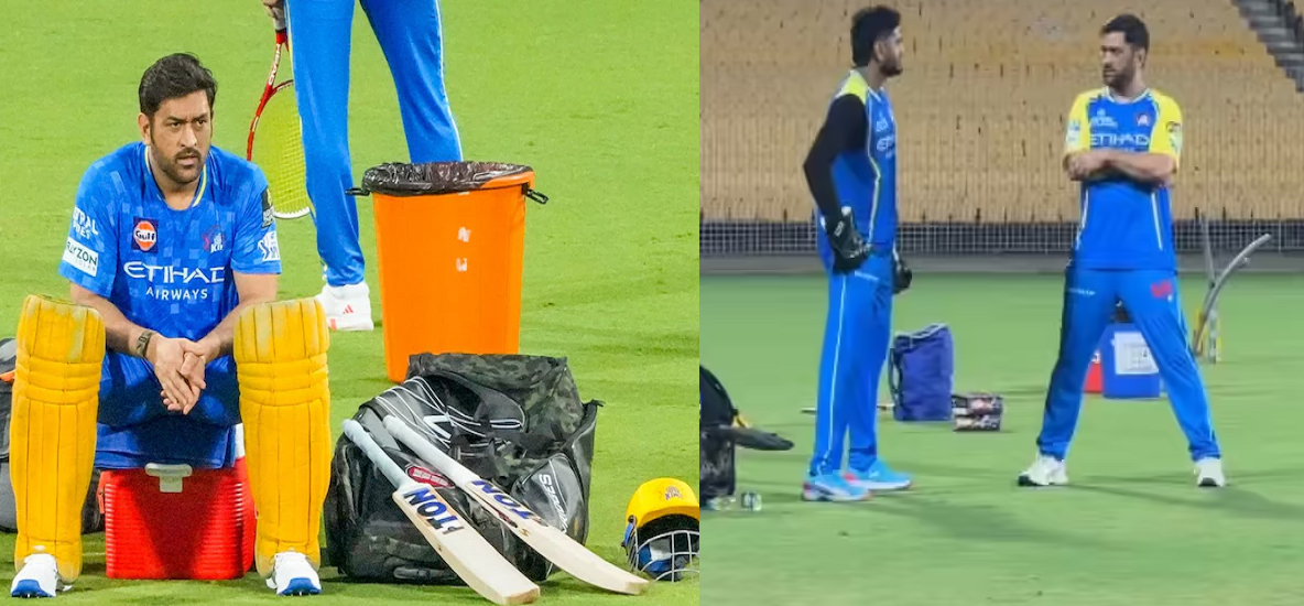 MS Dhoni Batting in the Nets