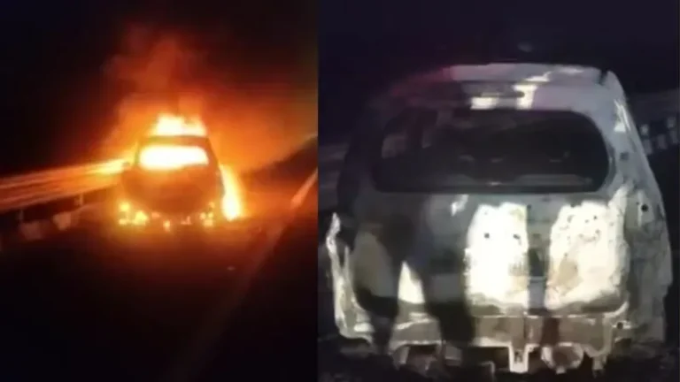Delhi-Mumbai Expressway Accident : दिल्ली-मुंबई एक्सप्रेस-वे पर भीषण हादसा : चलती कार में लगी आग, 5 लोग जिंदा जले