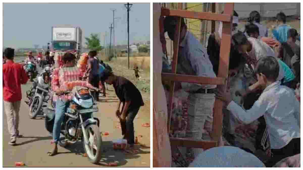 MP News: A race to loot cold drinks ensued; instead of helping the injured, people looted the bottles and fled.