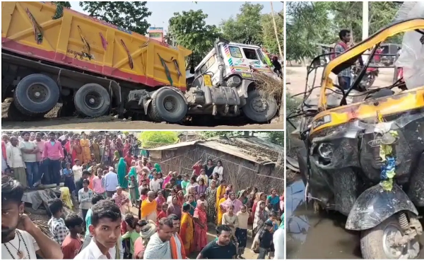 Bihar Accident: Truck overturns and falls on auto, 3 including CISF jawan killed on the spot