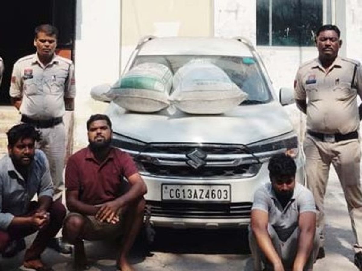 CG Crime: Ganja smuggling in a rented car, 3 arrested with 35 kg of ganja, brought from Odisha and sold