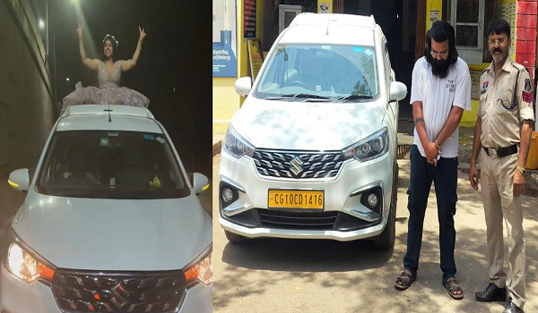 CG News: Dangerous stunt on a moving car, car driven with a girl sitting on the roof, driver arrested