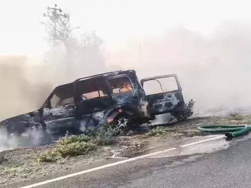 Rajasthan News: Sarpanch and four others burnt alive before a running Scorpio caught fire, police suspect murder