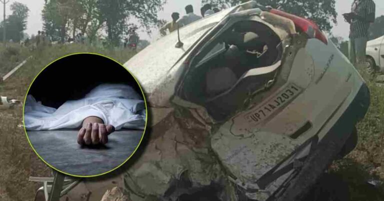 UP Accident: High-speed car hits electric pole, 2 killed on the spot, 5 injured