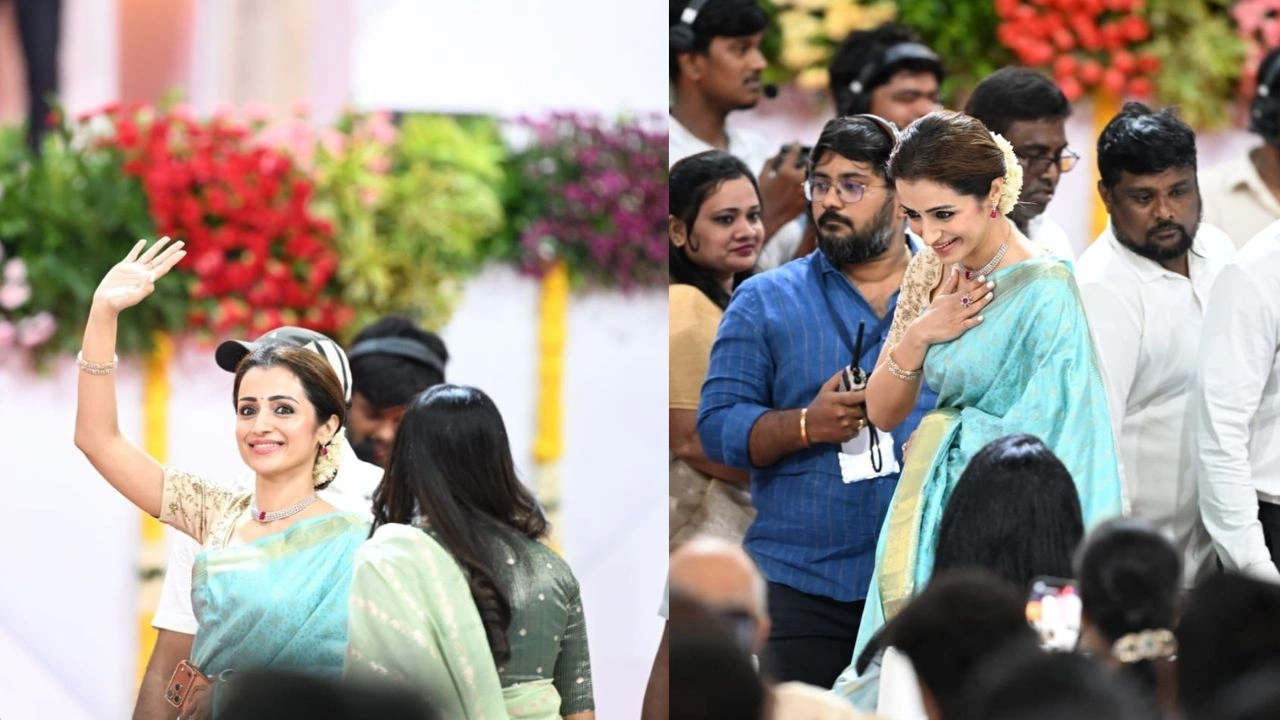 Vijay-Trisha Krishnan: विजय थलापति के शपथ ग्रहण में पहुंचीं तृषा कृष्णन, स्टाइलिश लुक ने खींचा सबका ध्यान; सोशल मीडिया पर फोटो वायरल