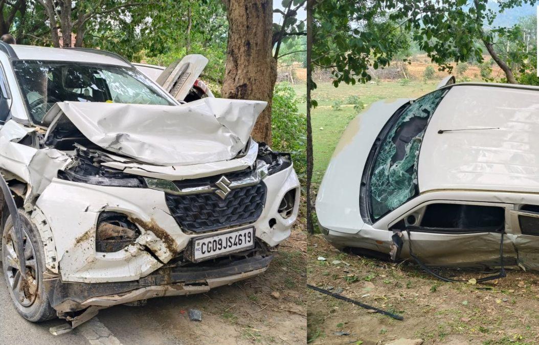 CG Accident : दो कारों की आमने-सामने भिड़ंत, एक की मौत, 4 घायल