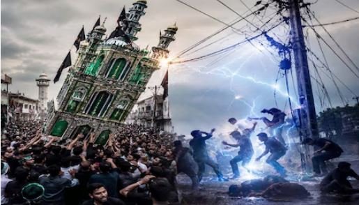 Ratlam, Muharram tazia contact with high-tension power line, 3 deaths.